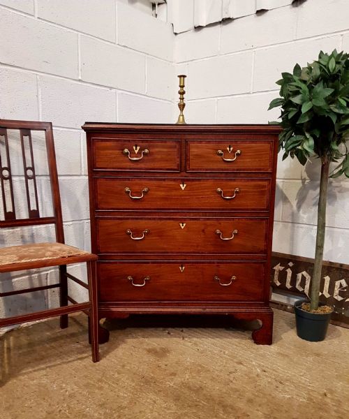 Antique Regency Inlaid Mahogany Chest of Drawers C1820