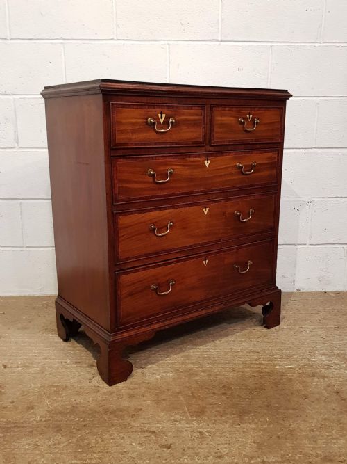 fig 1. ANTIQUE REGENCY INLAID MAHOGANY CHEST OF DRAWERS C1820