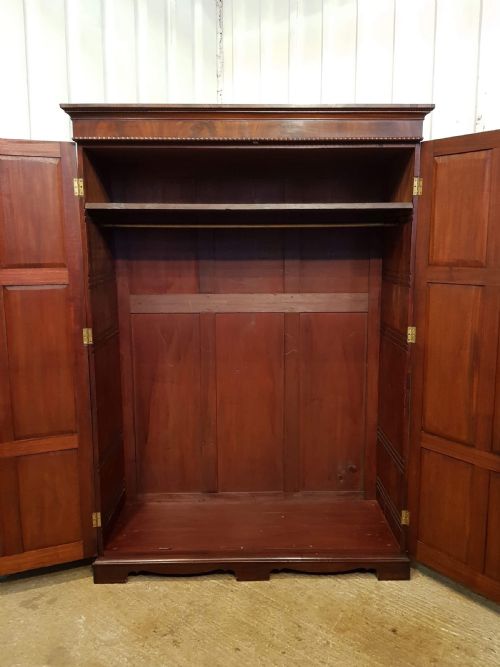 fig 1. ANTIQUE LATE VICTORIAN MAHOGANY PANELLED DOUBLE WARDROBE C1890