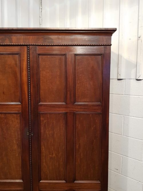 fig 2. ANTIQUE LATE VICTORIAN MAHOGANY PANELLED DOUBLE WARDROBE C1890
