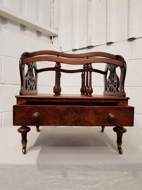 fig 2. ANTIQUE WILLIAM 1V BURR WALNUT CANTERBURY C1830