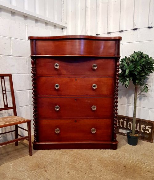 Antique Victorian Mahogany Scotch Chest of Drawers C1880