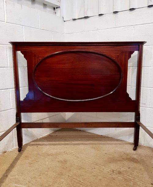 fig 1. ANTIQUE EDWARDIAN INLAID MAHOGANY DOUBLE BED C1900
