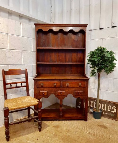 Antique Small Dwarf Joined Oak Dresser C1920