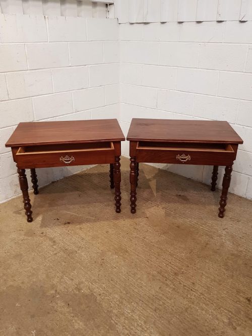 fig 2. ANTIQUE PAIR LATE 19TH CENTURY FRENCH PROVINCIAL WALNUT SIDE TABLES C1890