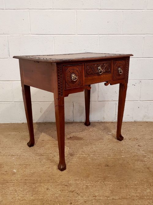 fig 2. ANTIQUE GEORGIAN PERIOD CARVED OAK LOWBOY C1780