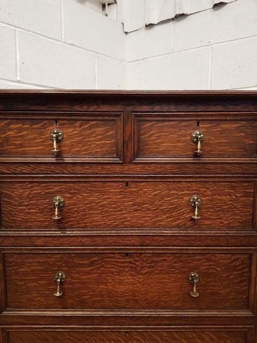 fig 2. ANTIQUE EDWARDIAN OAK CHEST OF DRAWERS C1900