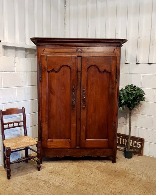 Antique Late 18th Century French Provincial Oak and Fruitwood Armoire C1790