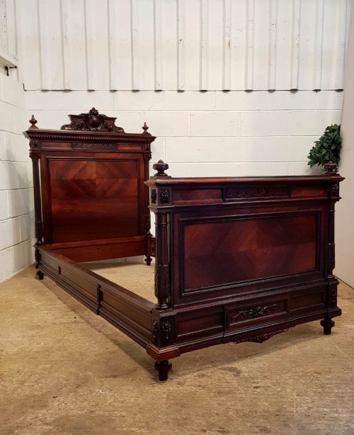 Antique 19th Century French Mahogany Single Bed C1880