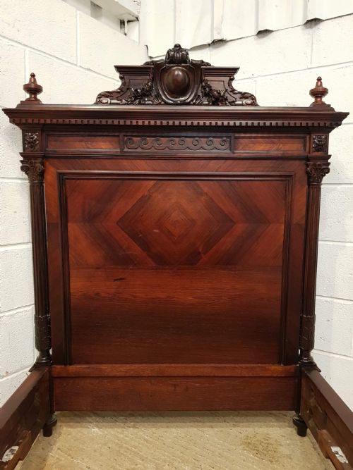 fig 1. ANTIQUE 19TH CENTURY FRENCH MAHOGANY SINGLE BED C1880