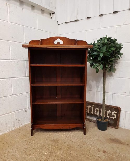 Antique Arts & Crafts Walnut Open Bookcase C1890