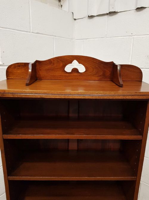 fig 1. ANTIQUE ARTS & CRAFTS WALNUT OPEN BOOKCASE C1890