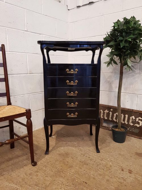 Antique Aesthetic Ebonised Music Cabinet C1890