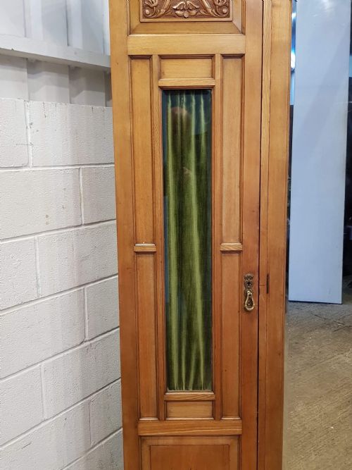 fig 2. ANTIQUE SMALL ART NOUVEAU ASH TRIPLE WARDROBE C1890