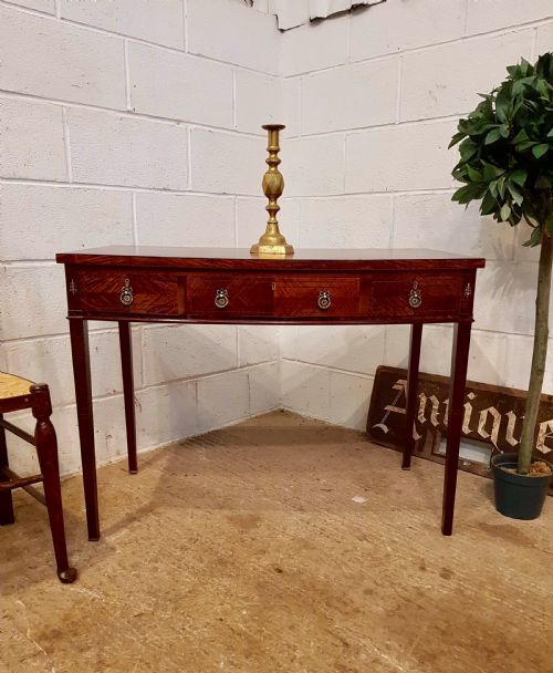 Antique Edwardian Satinwood Bow Front Side Table C1900