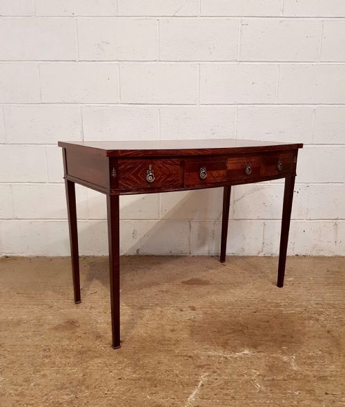 fig 1. ANTIQUE EDWARDIAN SATINWOOD BOW FRONT SIDE TABLE C1900