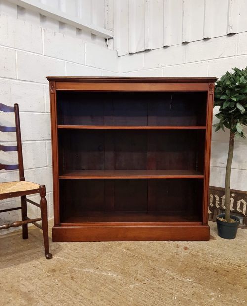 Antique Victorian Walnut Open Bookcase C1880