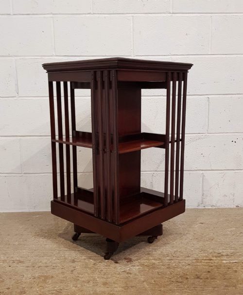 fig 2. ANTIQUE EDWARDIAN MAHOGANY REVOLVING BOOKCASE C1900