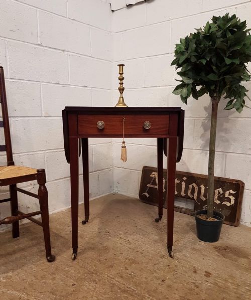 Antique Regency Mahogany Drop Leaf Side Table C1820