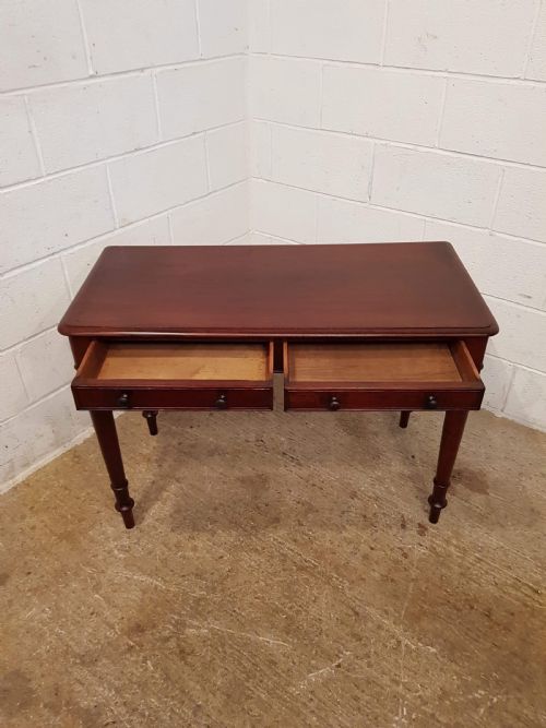 fig 1. ANTIQUE VICTORIAN MAHOGANY TWO DRAWER WRITING DESK C1880