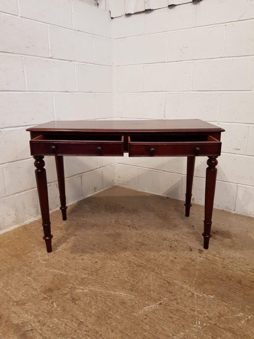 fig 2. ANTIQUE VICTORIAN MAHOGANY TWO DRAWER WRITING DESK C1880