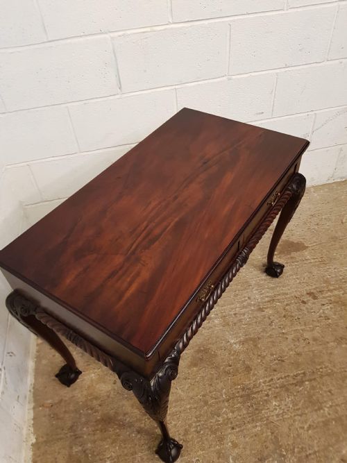 fig 1. ANTIQUE EDWARDIAN MAHOGANY CHIPPENDALE SIDE TABLE C1900