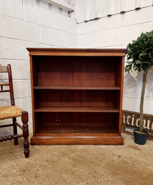 Antique Victorian Oak Open Bookcase C1880