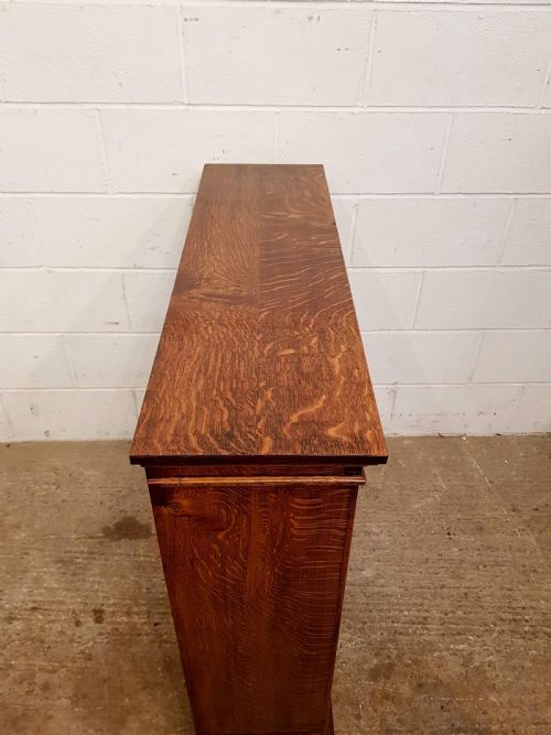 fig 1. ANTIQUE VICTORIAN OAK OPEN BOOKCASE C1880