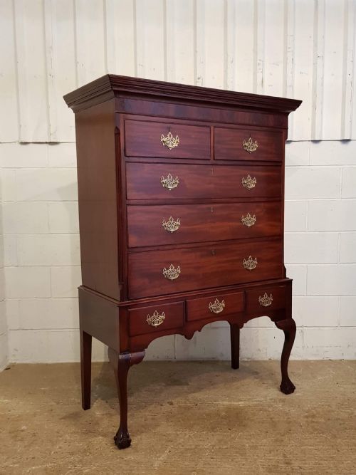 fig 1. Antique Late Georgian Period Mahogany Chest on Stand c1800
