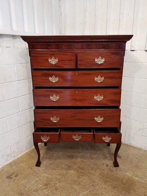 fig 2. Antique Late Georgian Period Mahogany Chest on Stand c1800