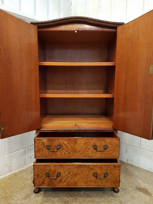 fig 1. ANTIQUE  BURR WALNUT TALLBOY C1920