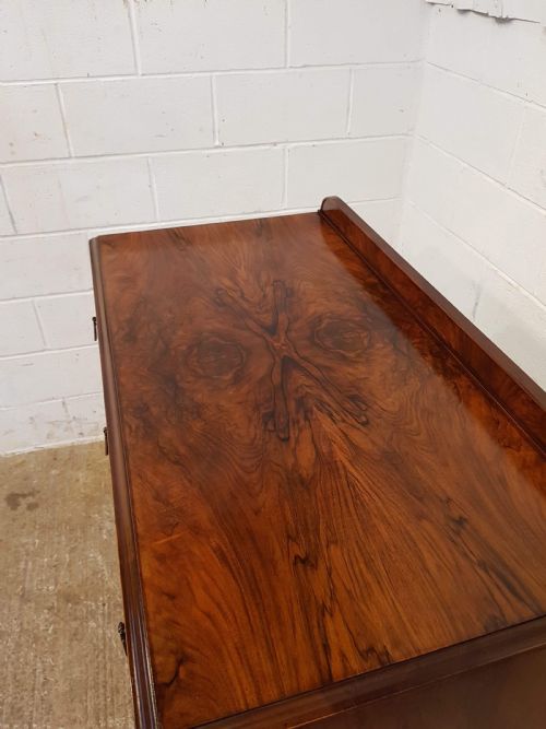 fig 1. SUPERB ANTIQUE ART DECO BURR WALNUT & EBONY CHEST OF DRAWERS C1920