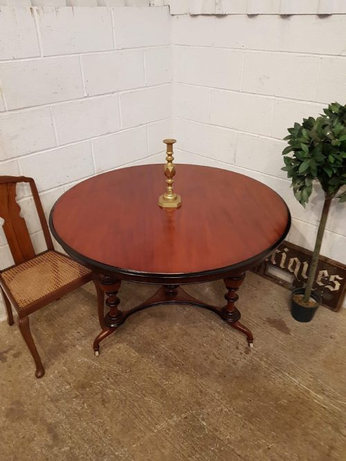 Antique Victorian Mahogany Circular Dining Table Seats Six C1880