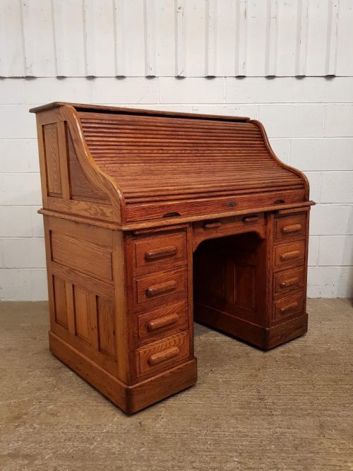 fig 1. ANTIQUE VICTORIAN OAK ROLL TOP DESK C1880