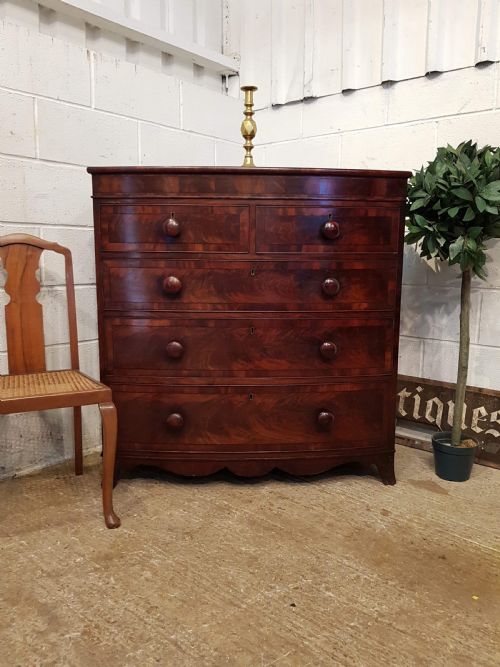 Antique Regency Mahogany Bow Front Chest of Drawers C1820