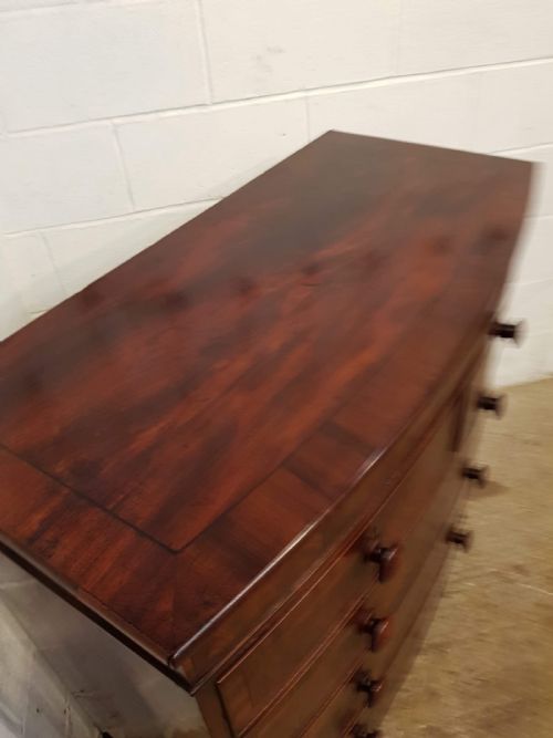 fig 1. ANTIQUE REGENCY MAHOGANY BOW FRONT CHEST OF DRAWERS C1820