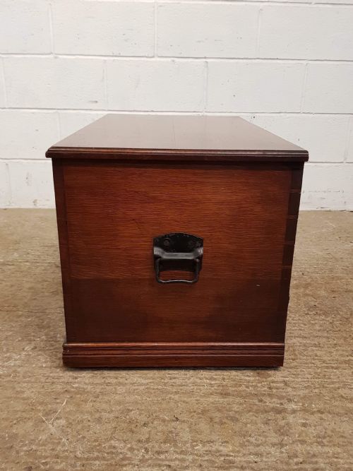 fig 2. ANTIQUE LATE VICTORIAN OAK BLANKET BOX C1890