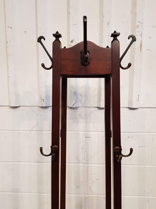 fig 1. ANTIQUE EDWARDIAN MAHOGANY TALL HAT COAT AND STICK STAND C1900