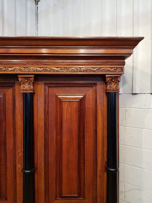 fig 1. ANTIQUE FLEMISH CARVED OAK ARMOIRE C1900