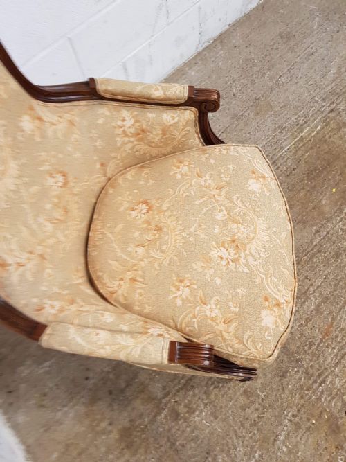 fig 2. ANTIQUE PAIR FRENCH WALNUT SALON ARMCHAIRS C1920