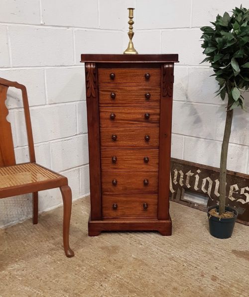 Antique Victorian Mahogany Wellington Chest C1880