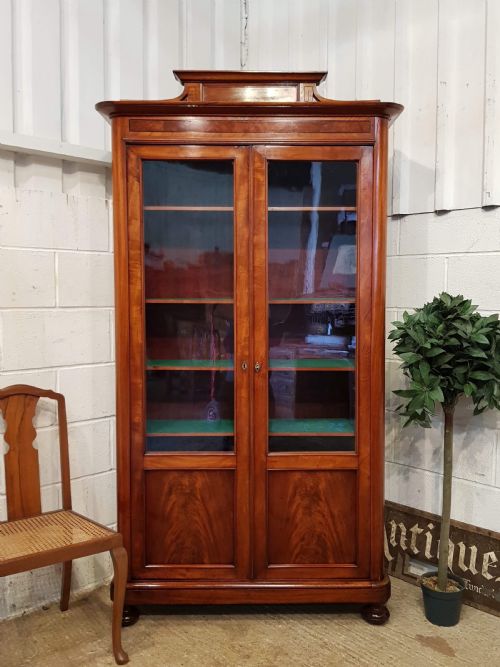 Antique Biedermeier Mahogany Glazed Bookcase C1840