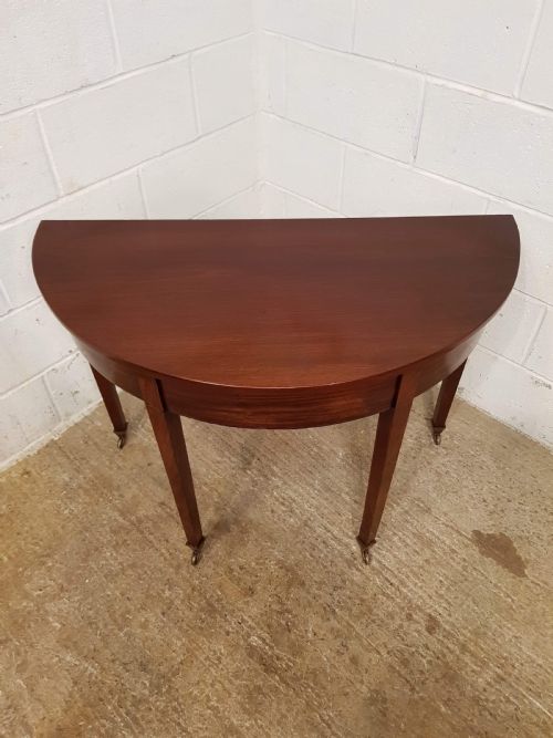 fig 1. ANTIQUE PAIR REGENCY MAHOGANY DEMI LUNE TABLES C1820