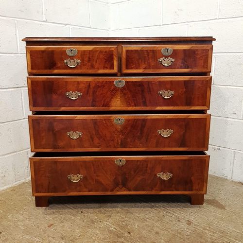 fig 2. ANTIQUE LATE 18TH CENTURY BURR WALNUT CHEST OF DRAWERS C1790