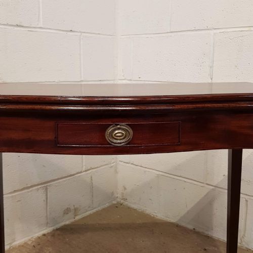 fig 1. ANTIQUE REGENCY MAHOGANY SERPENTINE FOLD OVER TEA TABLE C1820