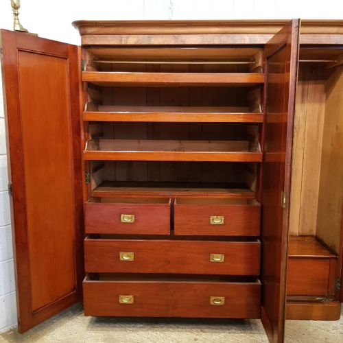 fig 2. ANTIQUE VICTORIAN BURR WALNUT TRIPLE WARDROBE COMPACTUM C1880