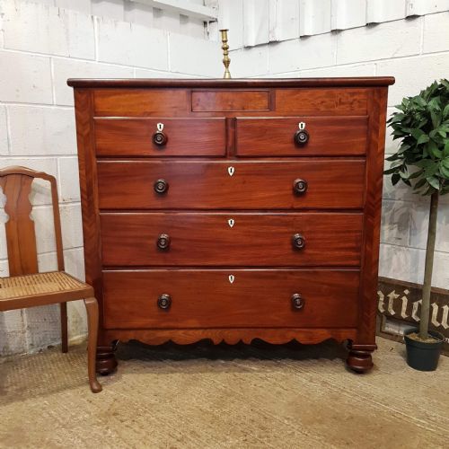 Antique William 1v Mahogany Chest of Drawers  with Secret Drawer. C1830