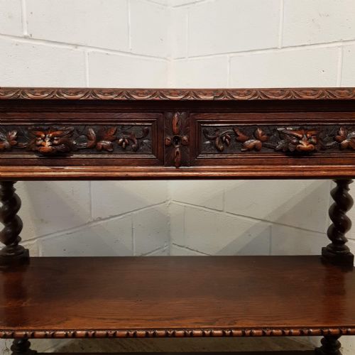 fig 1. ANTIQUE VICTORIAN CARVED OAK BUFFET C1880
