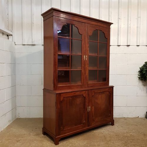 fig 1. ANTIQUE REGENCY MAHOGANY GLAZED LIBRARY BOOKCASE C1820