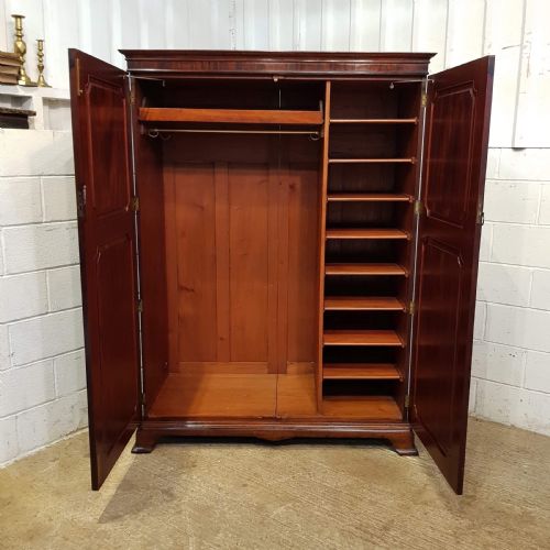 fig 1. ANTIQUE EDWARDIAN MAHOGANY DOUBLE WARDROBE C1900